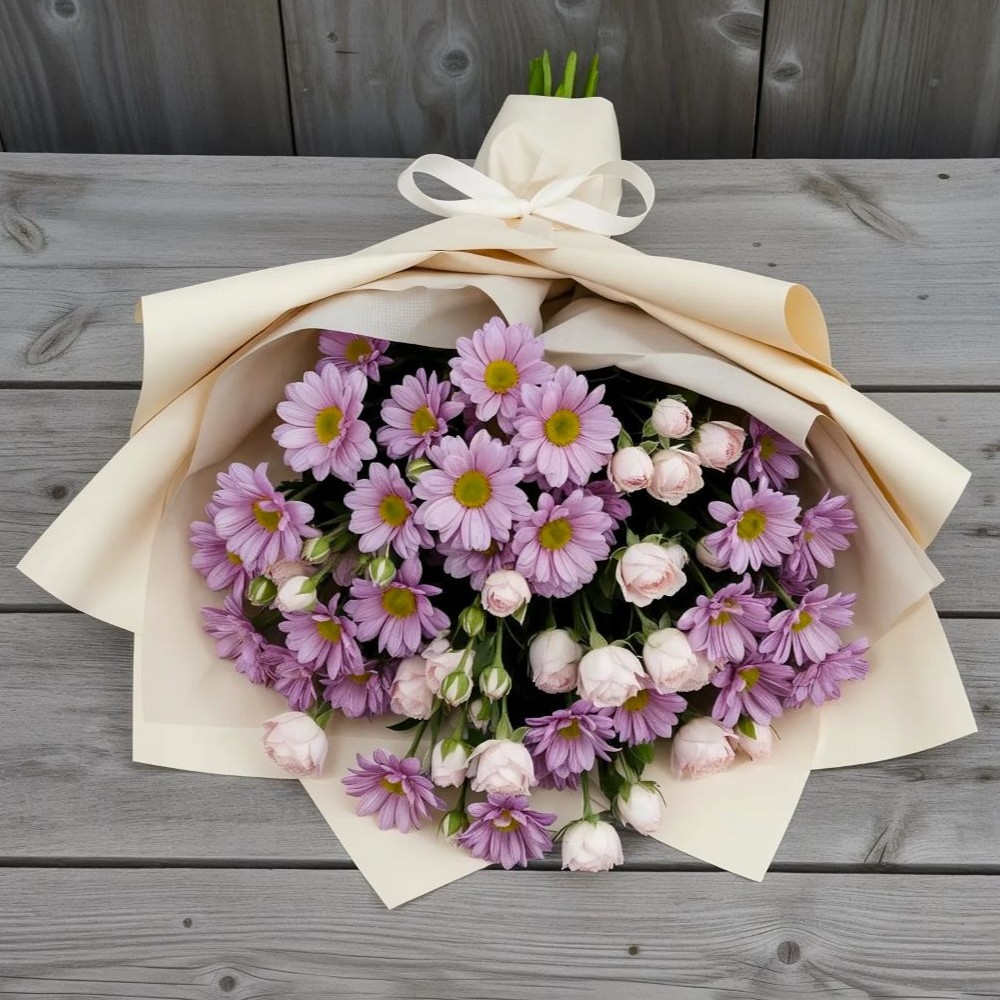 Букет цветов из: Розы и Хризантемы в Захарово Одинцовского района