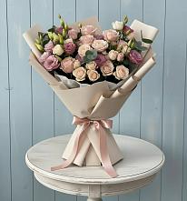 Букет цветов из:  Розы и Лизиантусы в Захарово Одинцовского района