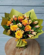 Букет цветов из:  Альстромерии и Розы в Захарово Одинцовского района