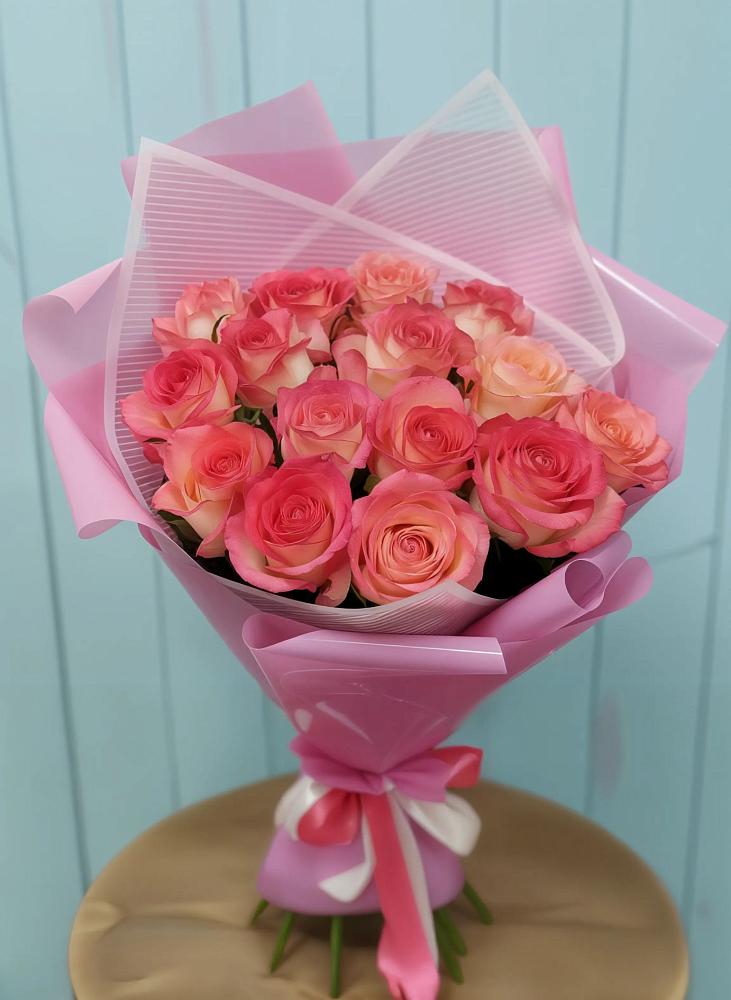 Букет 15 Розовых роз Равель в Захарово Одинцовского района