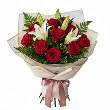Букет цветов из:  Лилии и Розы в Захарово Одинцовского района