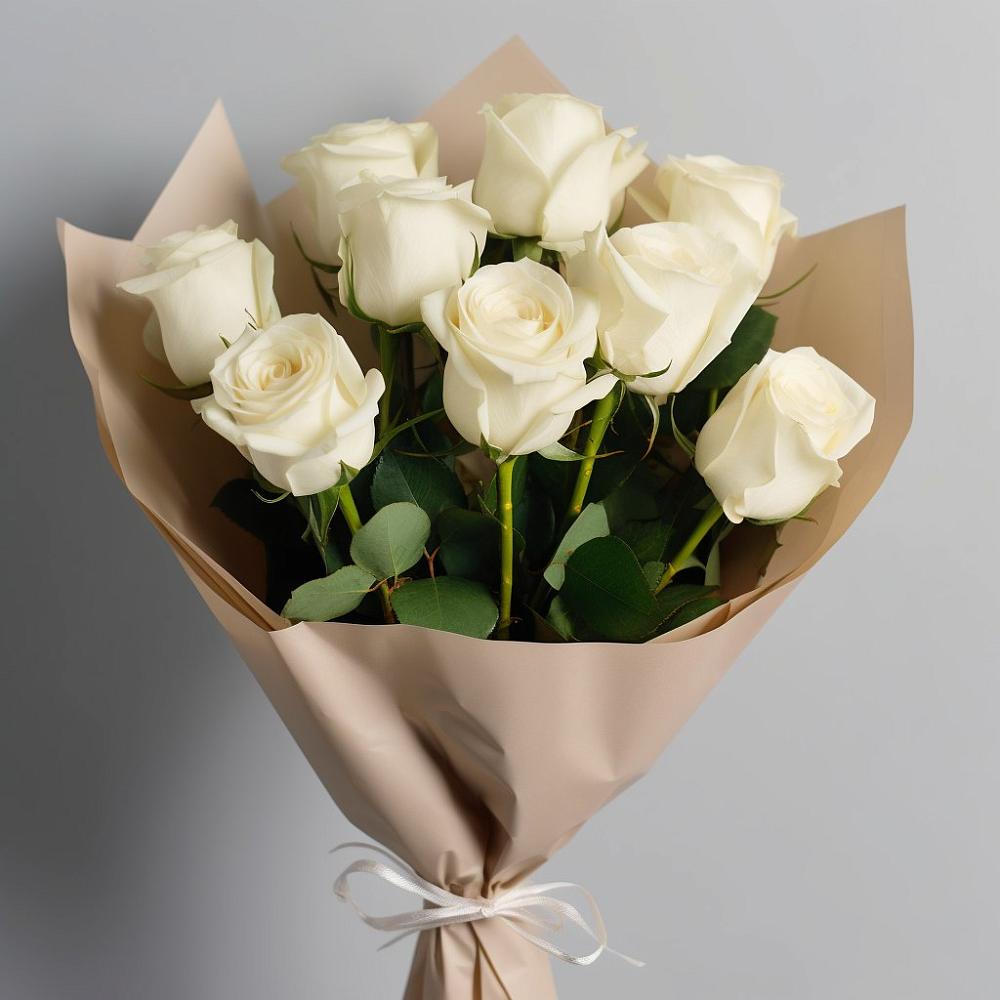 Букет 9 Белых роз Эдлесс Лав в Захарово Одинцовского района