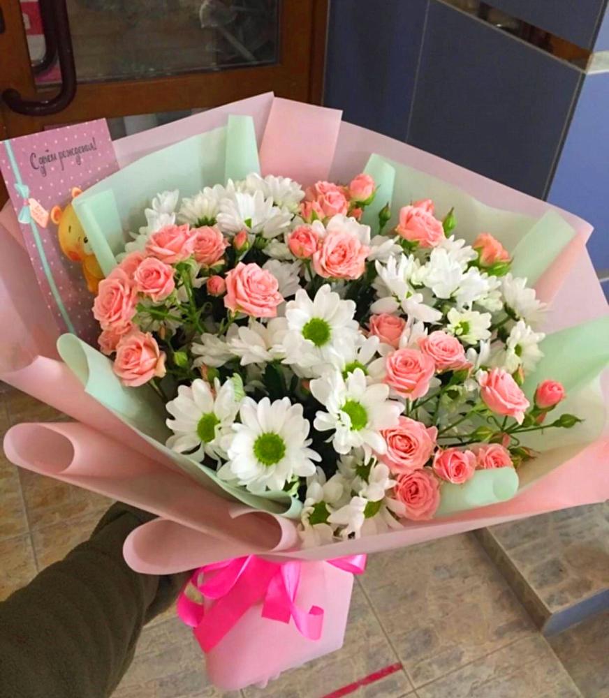 Букет цветов из: Розы и Хризантемы в Захарово Одинцовского района