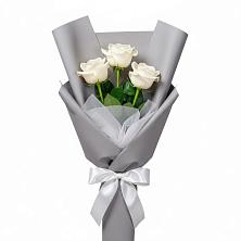 Букет 3 белые розы в Захарово Одинцовского района