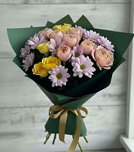 Букет цветов из:  Хризантемы и Розы в Захарово Одинцовского района
