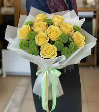 Букет цветов из:  Хризантемы и Розы в Захарово Одинцовского района