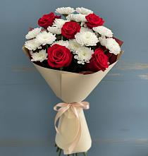 Букет цветов из:  Розы и Хризантемы в Захарово Одинцовского района