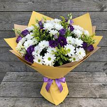 Букет цветов из:  Ирисы, Хризантемы и Ромашки в Захарово Одинцовского района