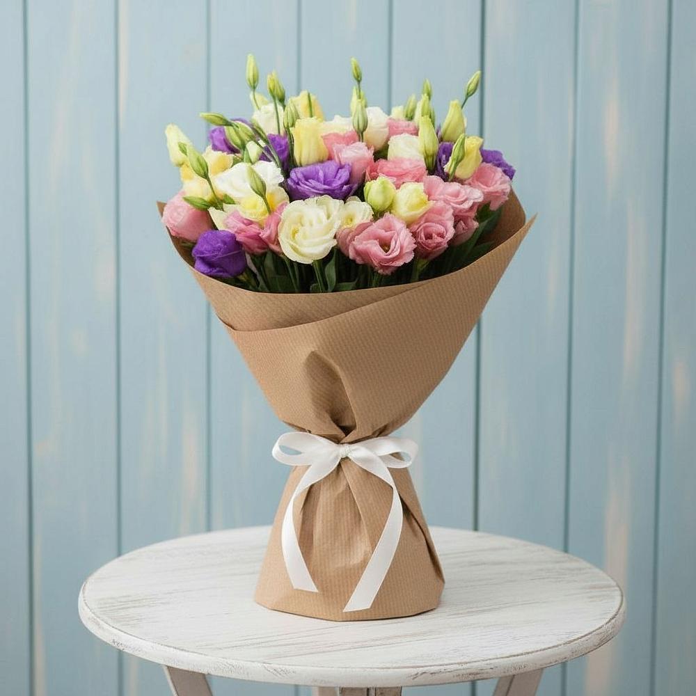 Букет цветов из: Лизиантусы в Захарово Одинцовского района