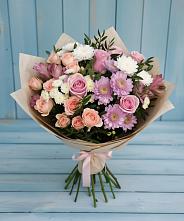 Букет цветов из:  Хризантемы, Розы и Альстромерии в Захарово Одинцовского района