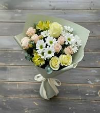 Букет цветов из:  Альстромерии, Розы и Хризантемы в Захарово Одинцовского района