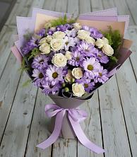 Букет цветов из:  Хризантемы и Розы в Захарово Одинцовского района