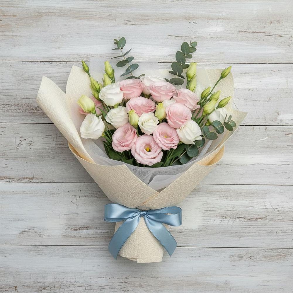 Букет цветов из: Лизиантусы в Захарово Одинцовского района